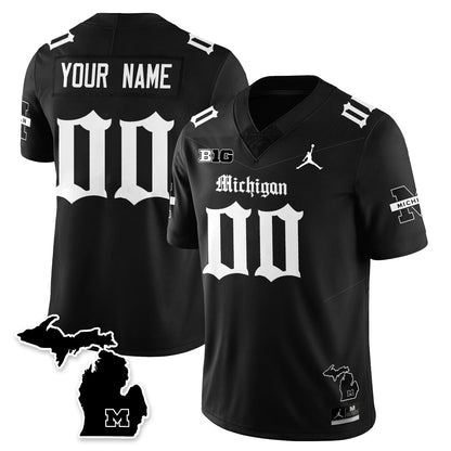 Custom MICH Gothic Vapor Limited Football Jersey