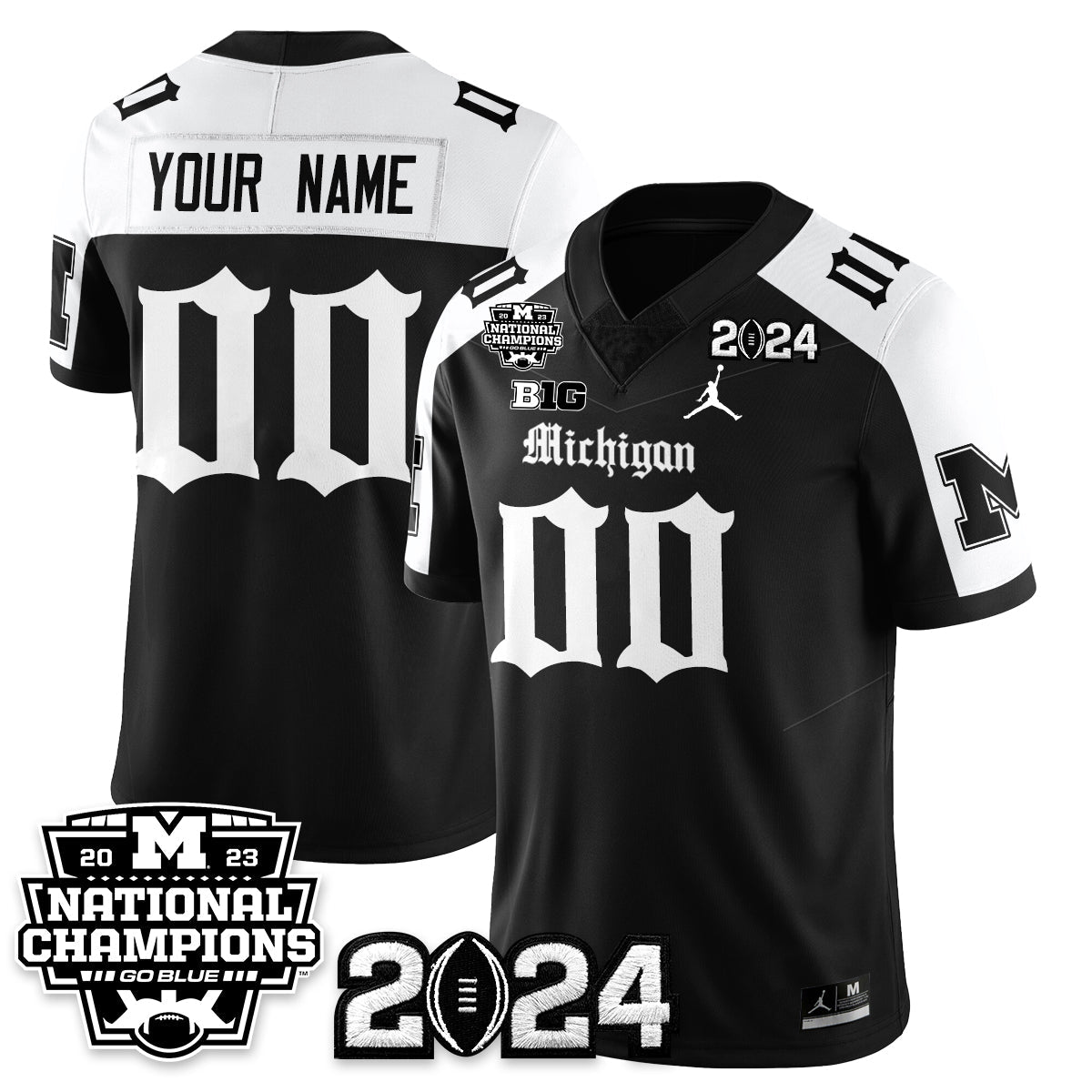 Custom MICH Gothic 2023 National Champions Vapor Limited Football Jersey
