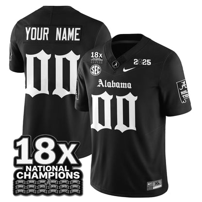 Custom BAMA 18x-Time National Champions Gothic Vapor Limited Jersey