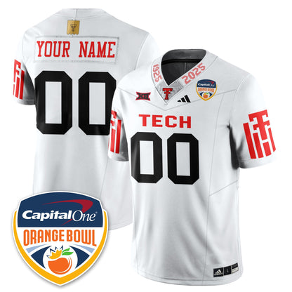 Custom TTU Vapor Limited Football Jersey - Orange Bowl - Stitched