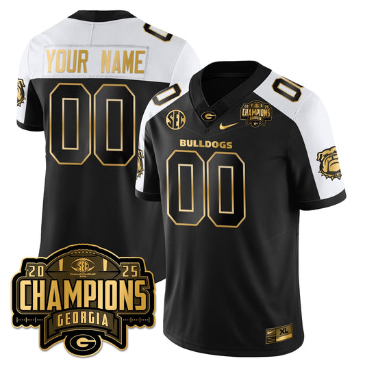 Custom UGA Vapor Limited Gold Jersey - SEC Football Champions