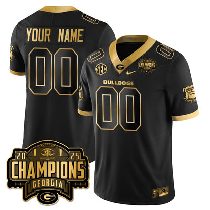 Custom UGA Vapor Limited Gold Jersey - SEC Football Champions
