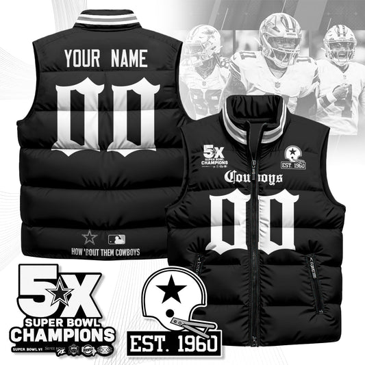Custom DAL Gothic 5-Time Champions Unisex Puffer Vest