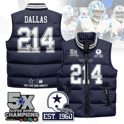 DAL 5-Time Champions Unisex Puffer Vest