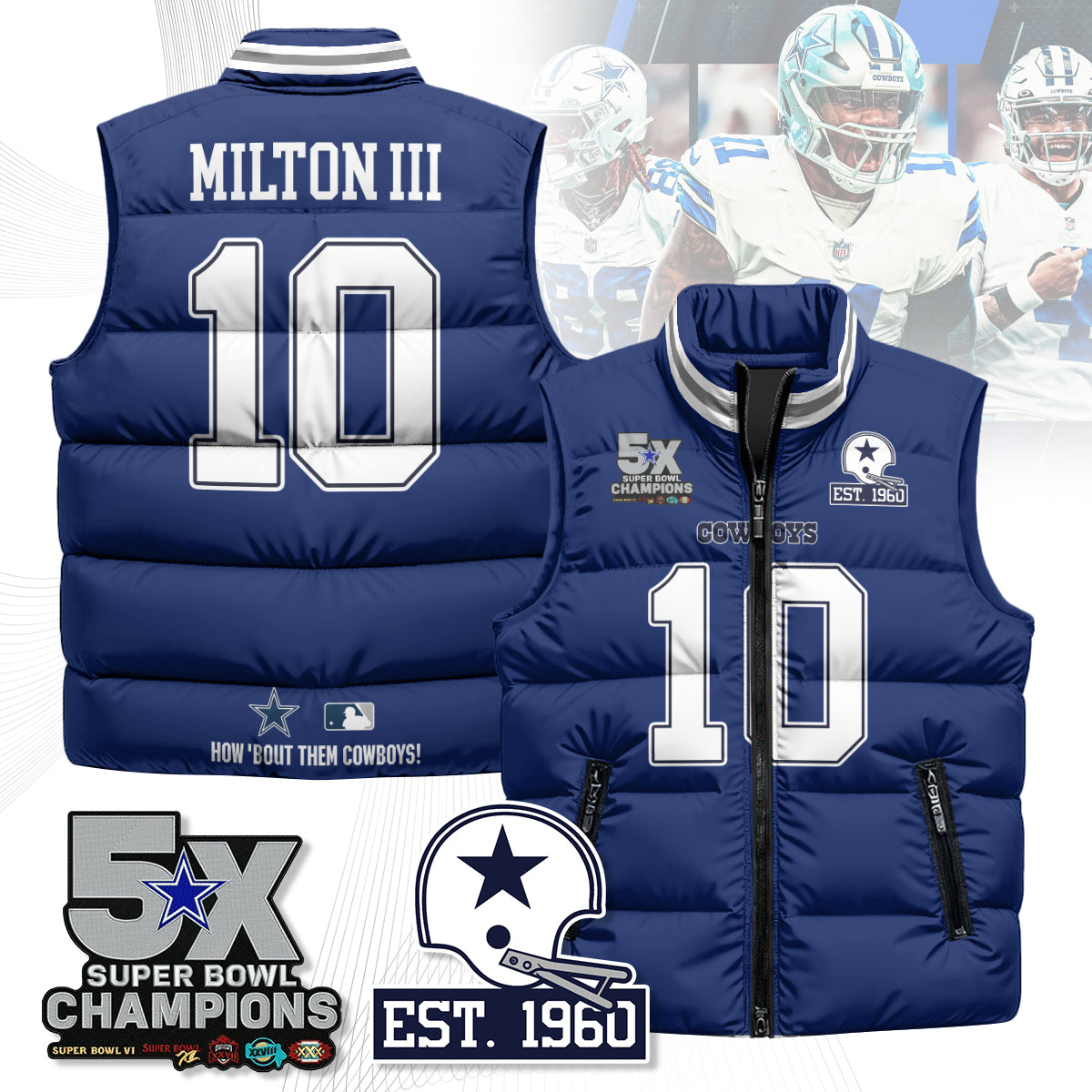 DAL 5-Time Champions Unisex Puffer Vest