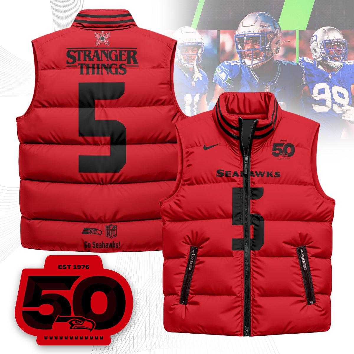SEA 'Stranger Things Edition' Unisex Puffer Vest