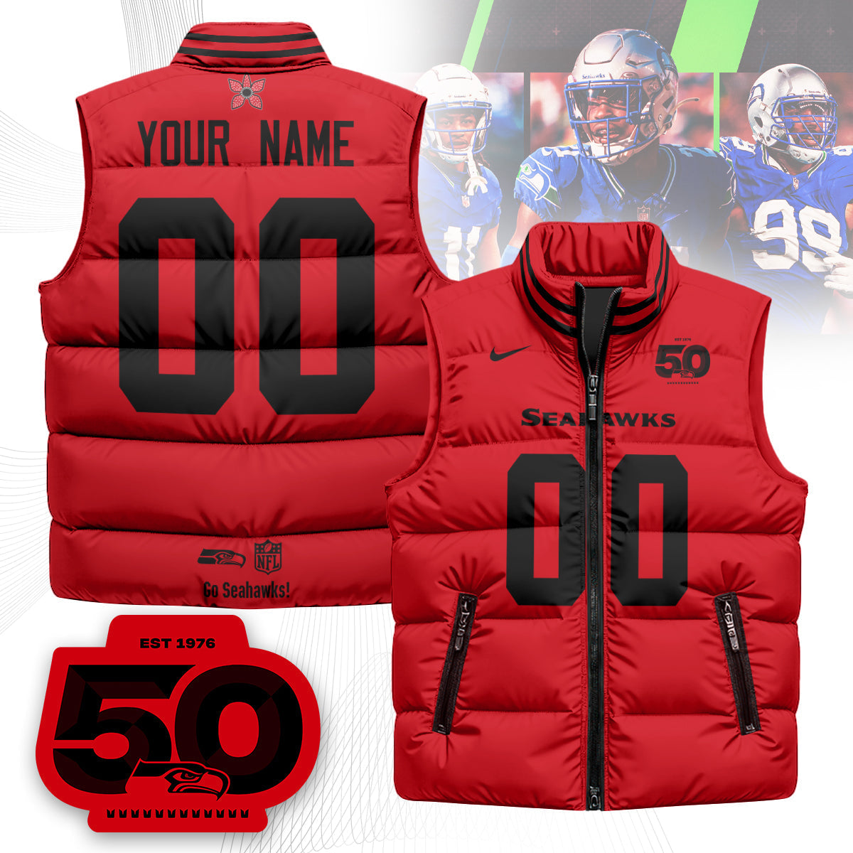 CustomSEA 'Stranger Things Edition' Unisex Puffer Vest
