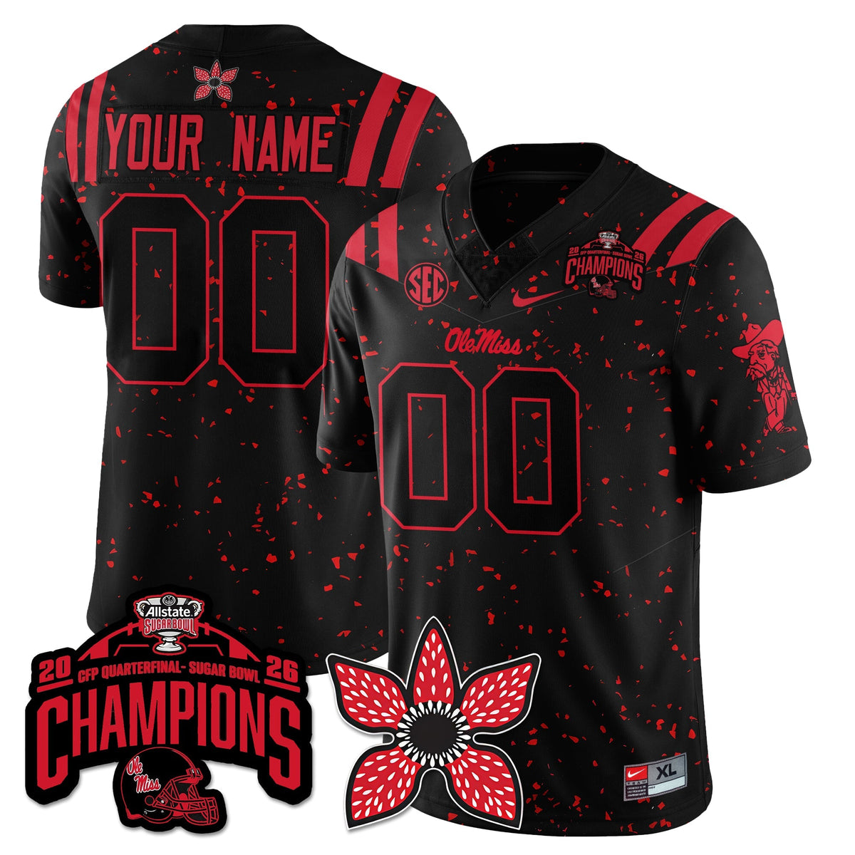 OM Stranger Things Vapor Limited Custom Jersey - Allstate Sugar Bowl Champions