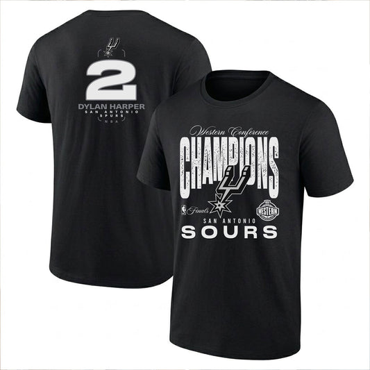 SAS 2026 Basketball  Western Conference Champions Printed T-Shirt