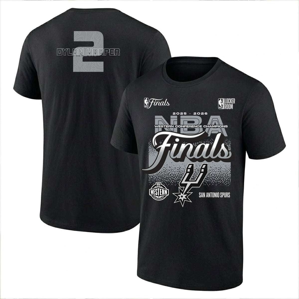 SAS 2026 Basketball  Western Conference Champions Printed T-Shirt V3