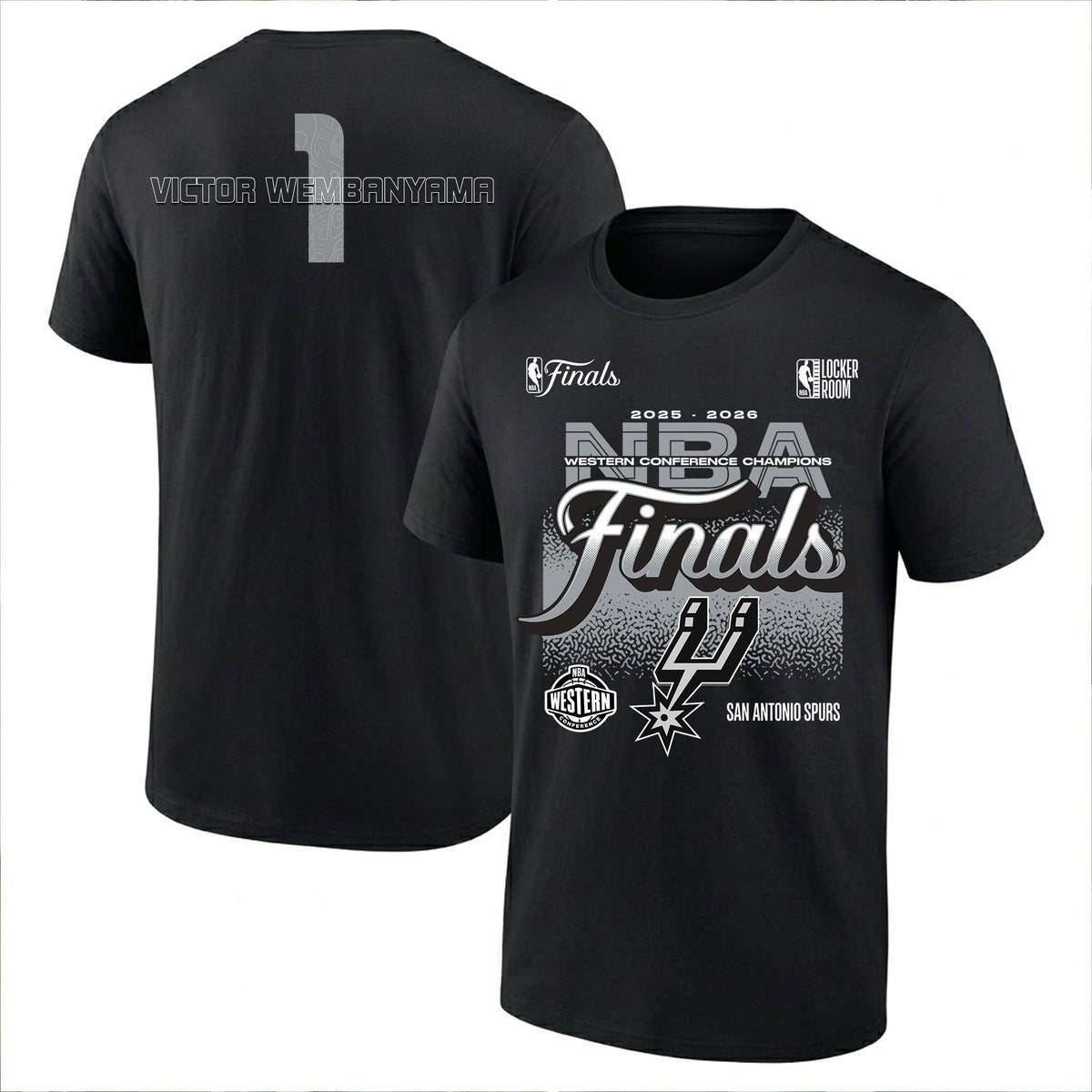 SAS 2026 Basketball  Western Conference Champions Printed T-Shirt V3