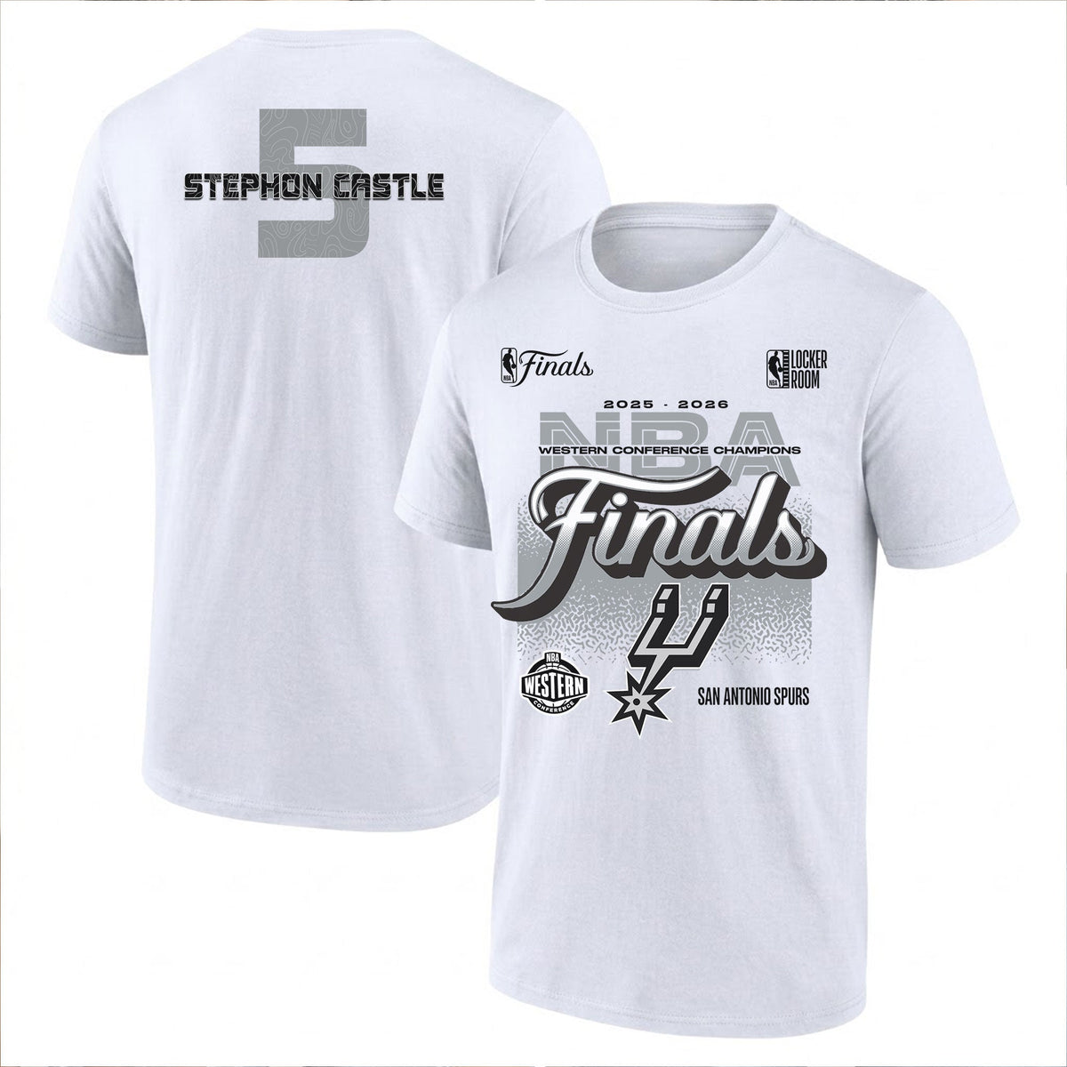 SAS 2026 Basketball  Western Conference Champions Printed T-Shirt V3
