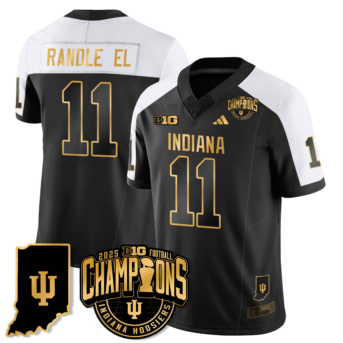 IND Vapor Limited Football Gold Jersey - Big 10 Champions - Stitched