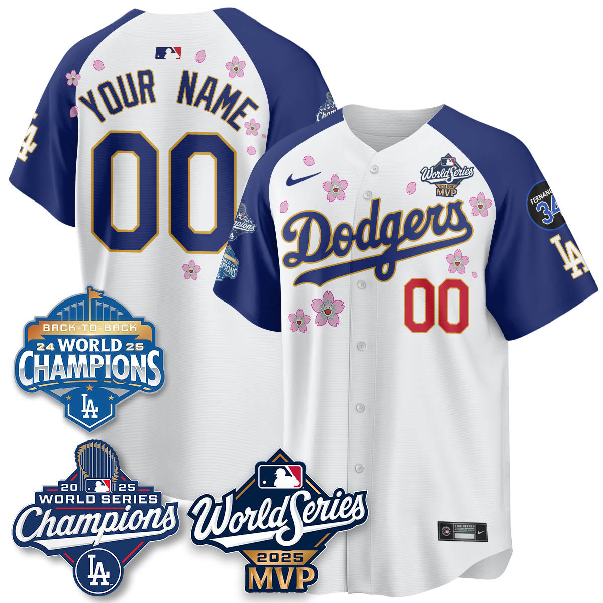 Yoshinobu Yamamoto LAD 2025 World Series MVP Custom Jersey - Stitched