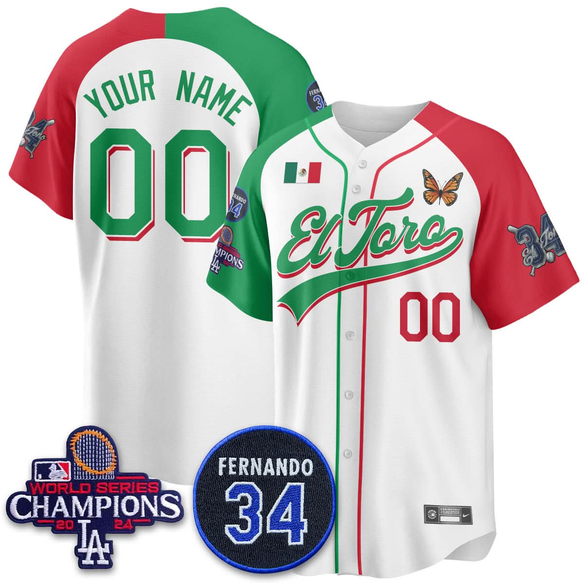 LAD Mexican "For 34" Custom Jersey - Stitched