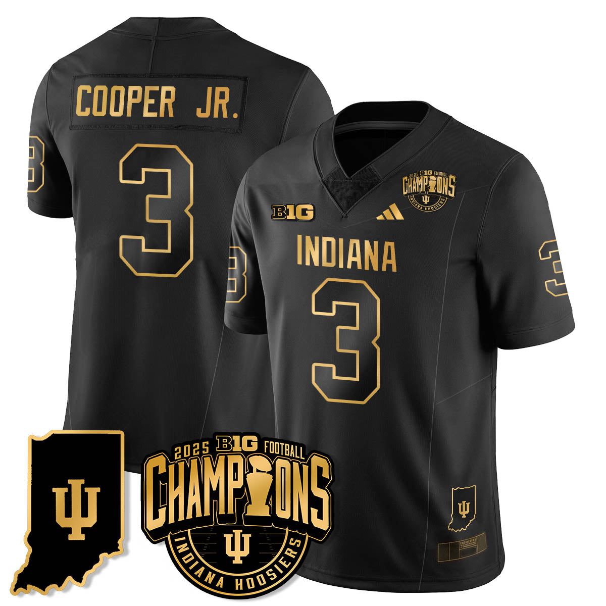 IND Vapor Limited Football Gold Jersey - Big 10 Champions - Stitched