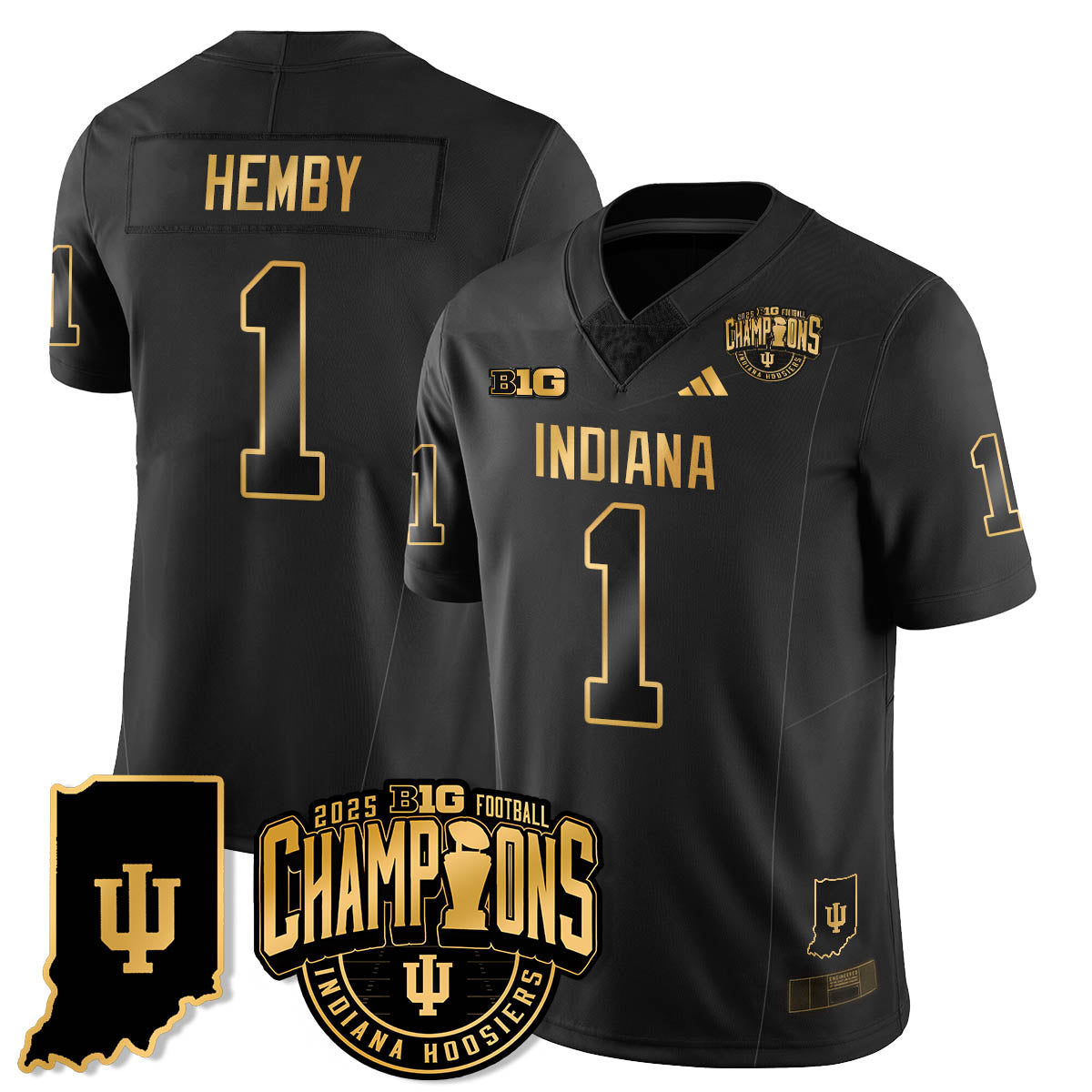 IND Vapor Limited Football Gold Jersey - Big 10 Champions - Stitched