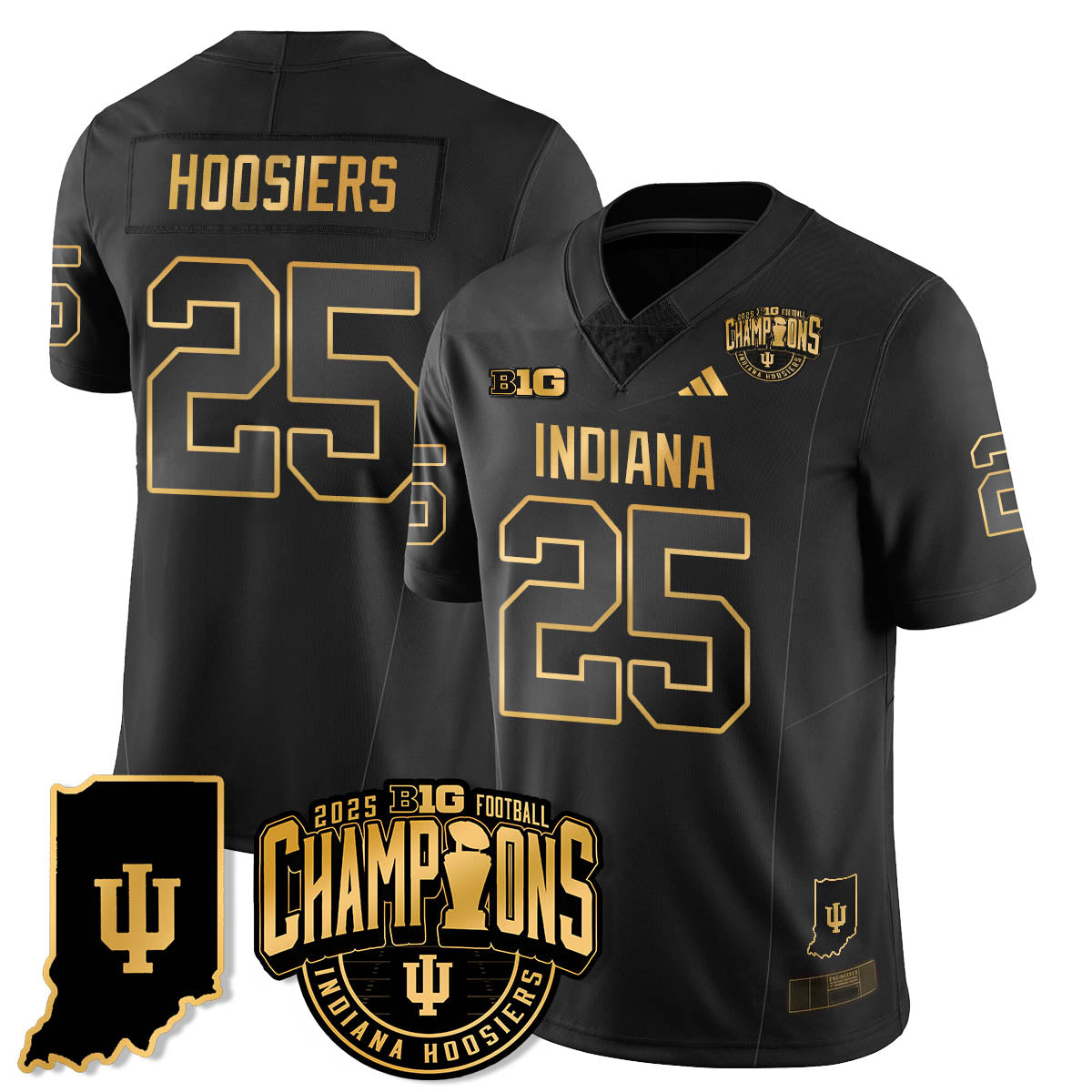 IND Vapor Limited Football Gold Jersey - Big 10 Champions - Stitched