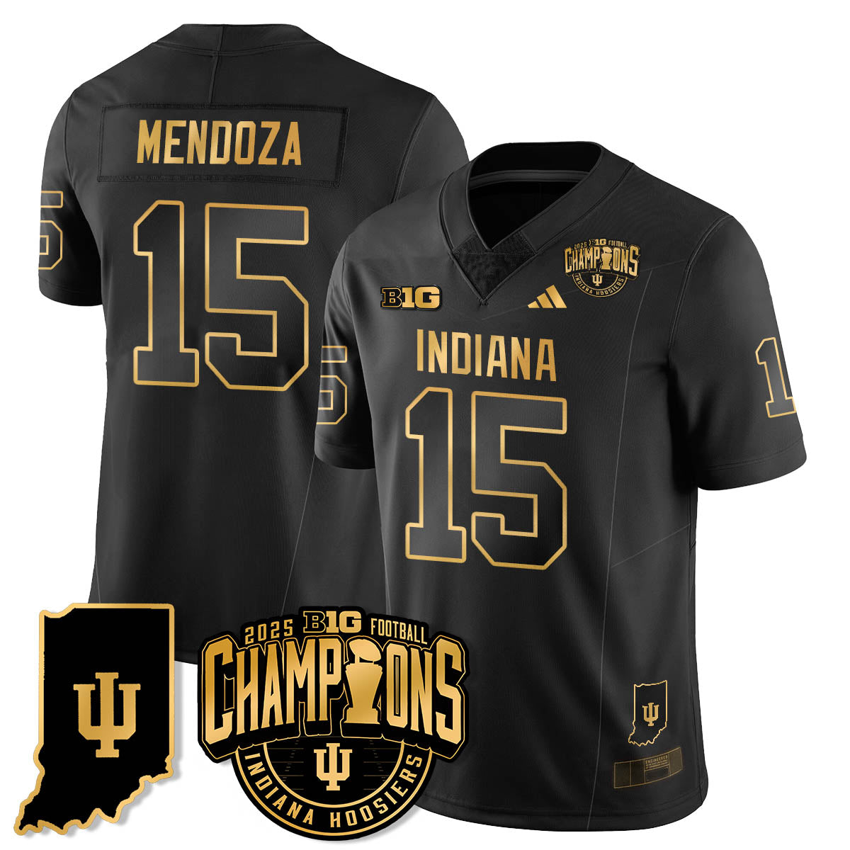 IND Vapor Limited Football Gold Jersey - Big 10 Champions - Stitched