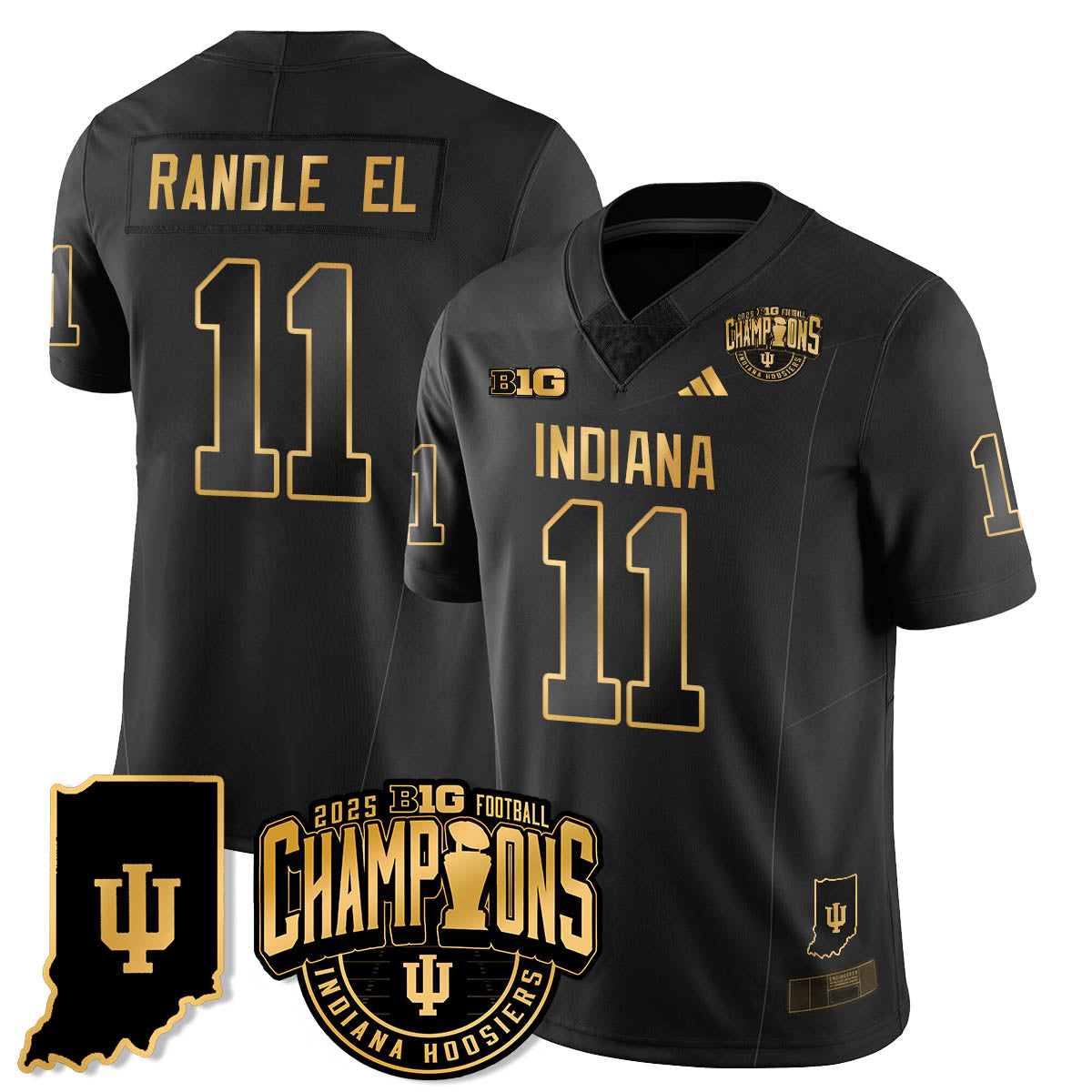 IND Vapor Limited Football Gold Jersey - Big 10 Champions - Stitched