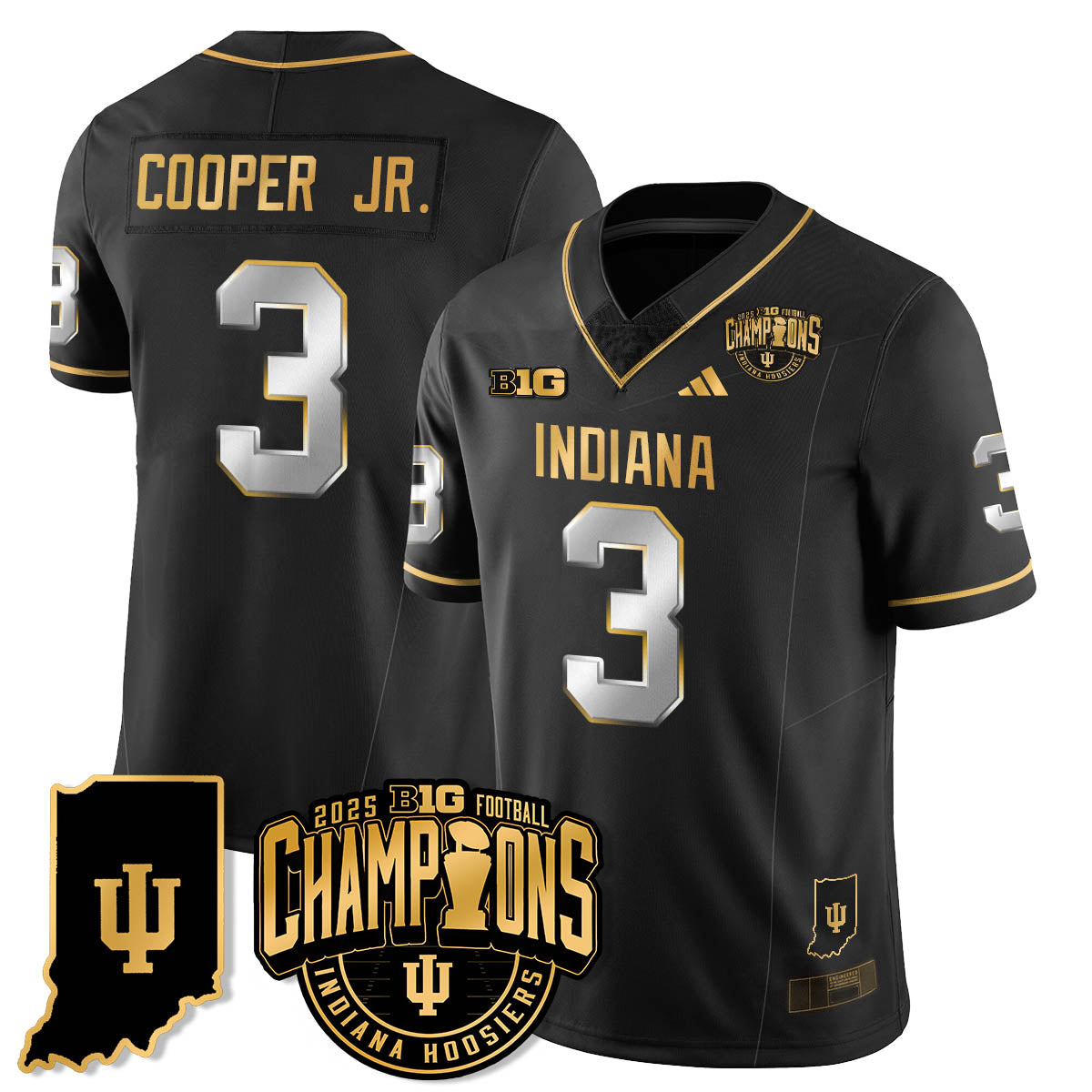 IND Vapor Limited Football Gold Jersey - Big 10 Champions - Stitched