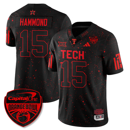 TTU Stranger Things Vapor Limited Football Jersey - Orange Bowl - Stitched