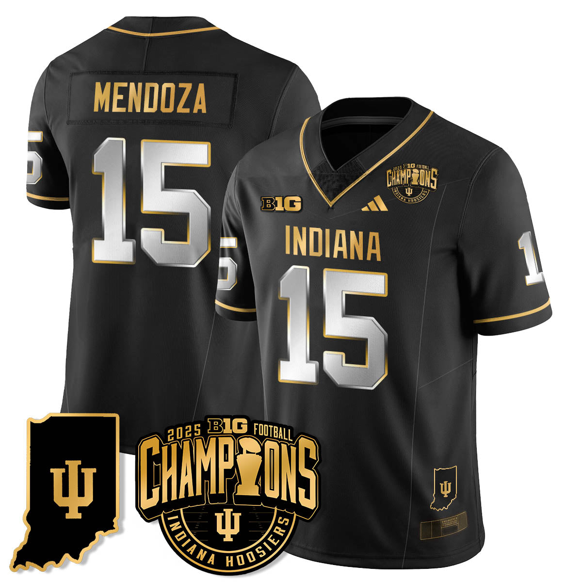 IND Vapor Limited Football Gold Jersey - Big 10 Champions - Stitched