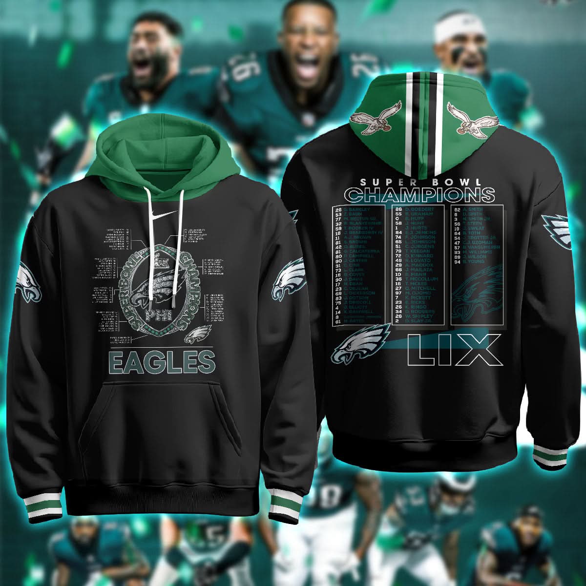 PE Super Bowl LIX Champions Hoodie - Printed