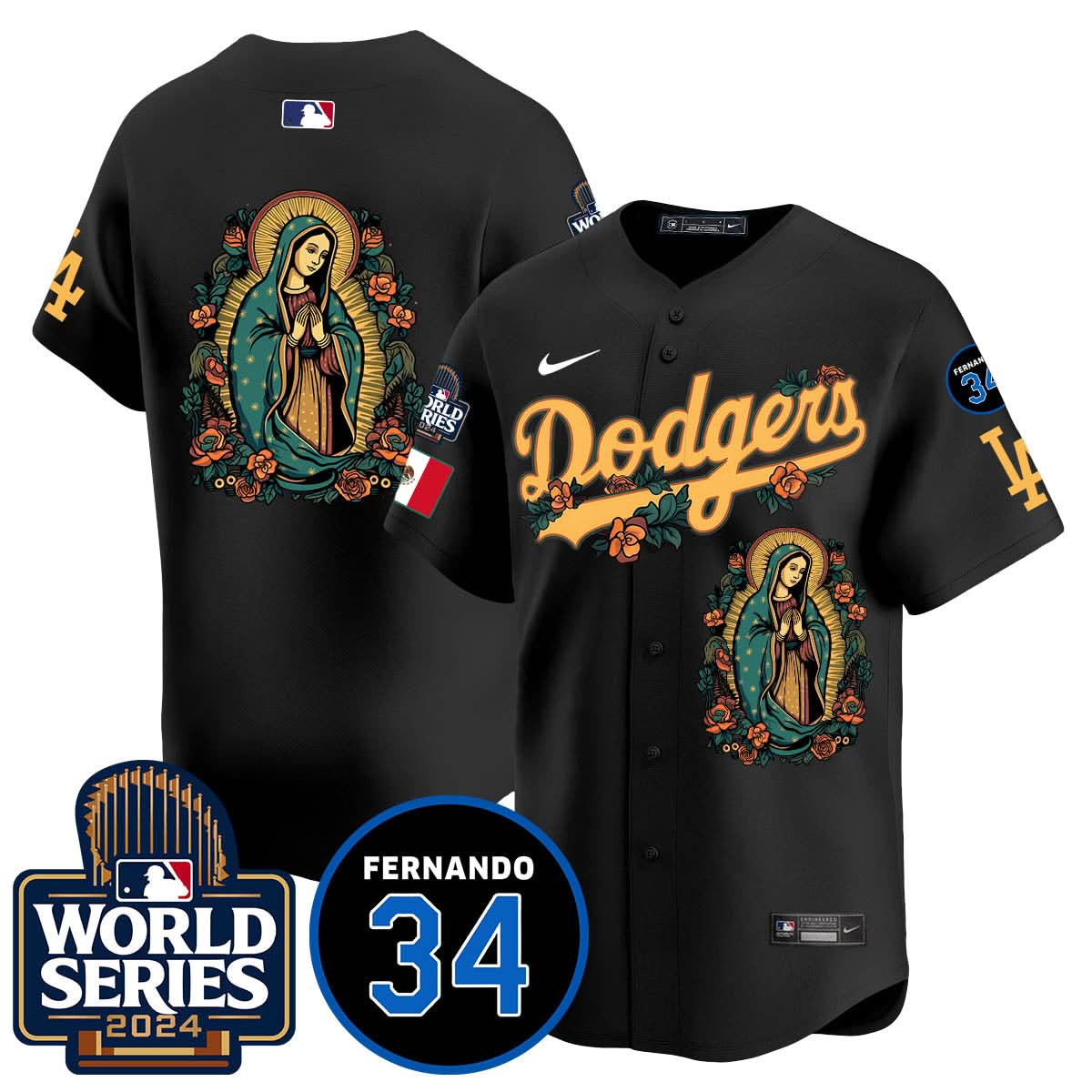 Dodgers Guadalupe - Fernando Valenzuela Memorial Jersey - Printed