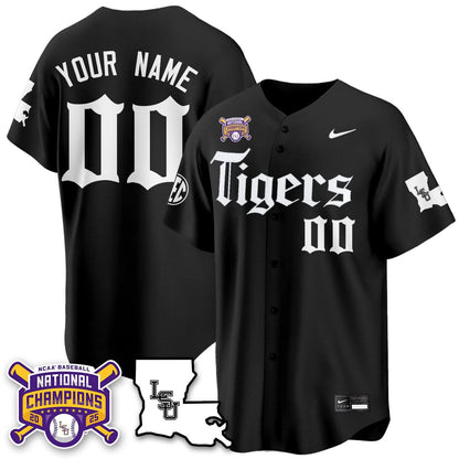 LSU 2025 World Series Champions 'Gothic Geaux Edition' Custom Jersey - Stitched