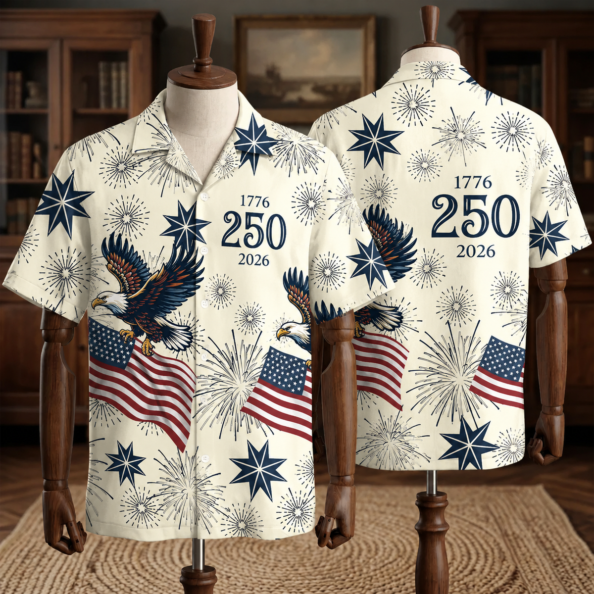 250 Years of Freedom 1776 - 2026 Eagle Patriotic Hawaiian Shirt