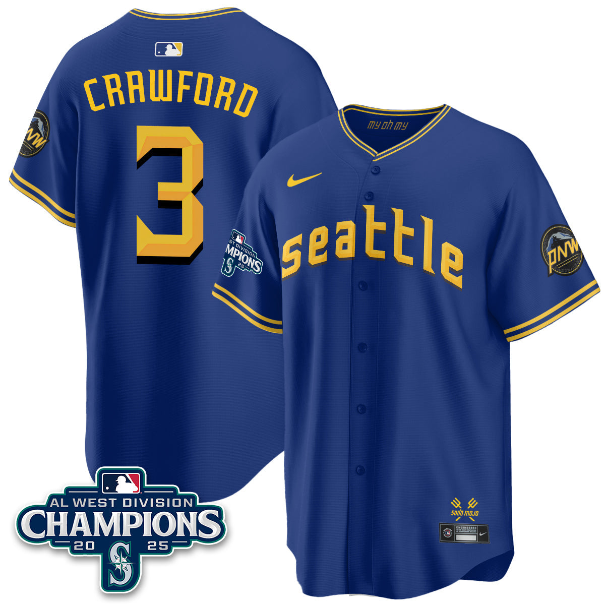 SM 2025 AL West Division Champions Jersey - Stitched