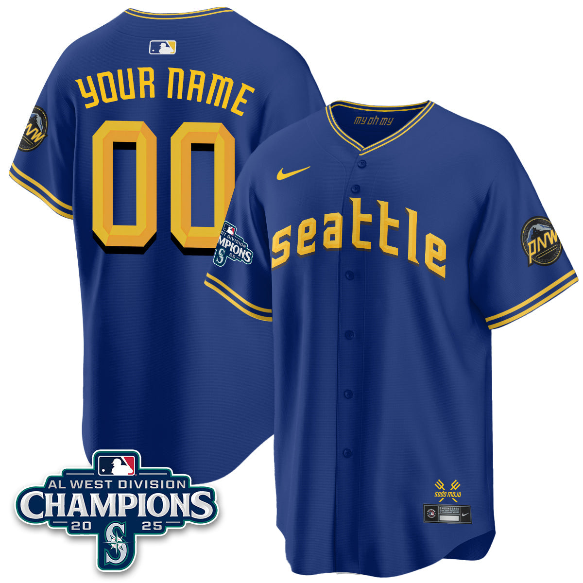 SM 2025 AL West Division Champions Custom Jersey - Stitched