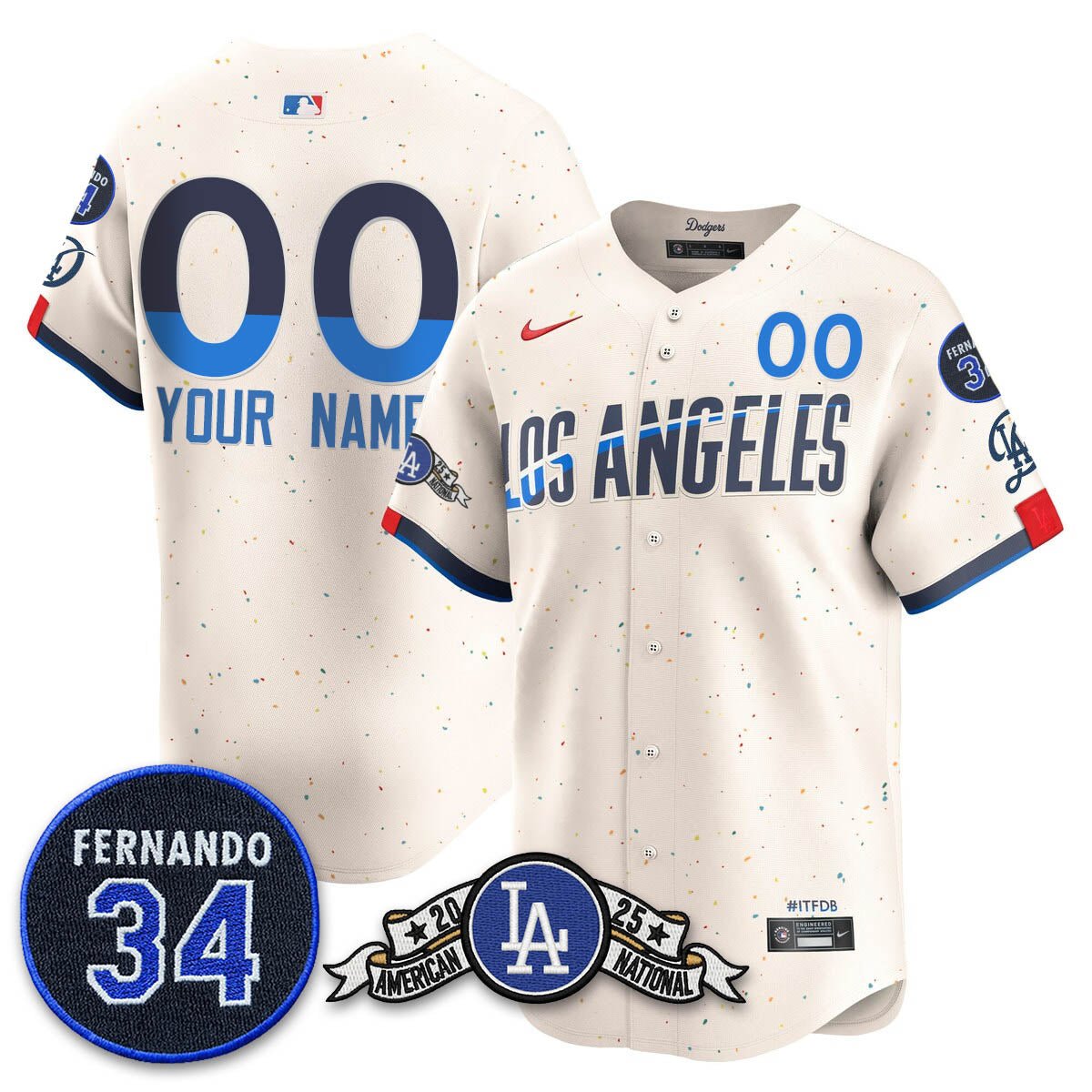 LAD 2025 National League Champions Custom Jersey - Stitched