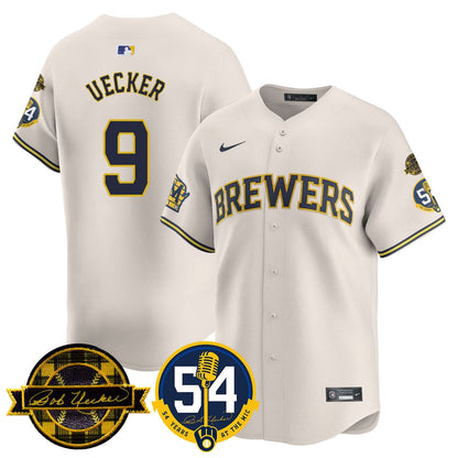 MB Jersey - Bob Uecker, 54 Seasons for Brewers Jersey - Stitched