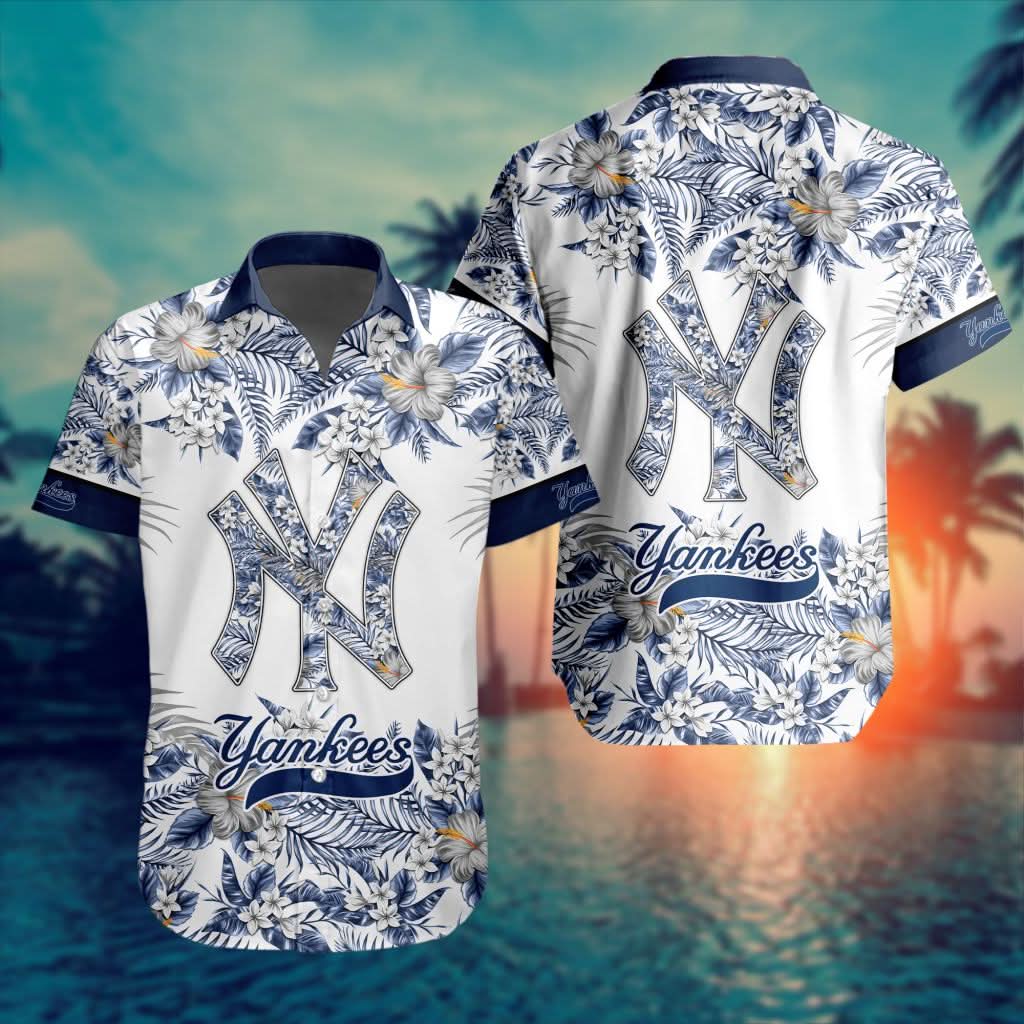 New York Yankees Special Hawaiin Design Button Shirt ST2401 - The Lucky Shops