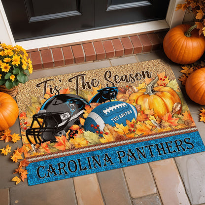Carolina Panthers Doormat Custom Your Family Name And Choose Your Quotes, Sport Doormat, Sport Gifts For Fan EHIVM-60421N