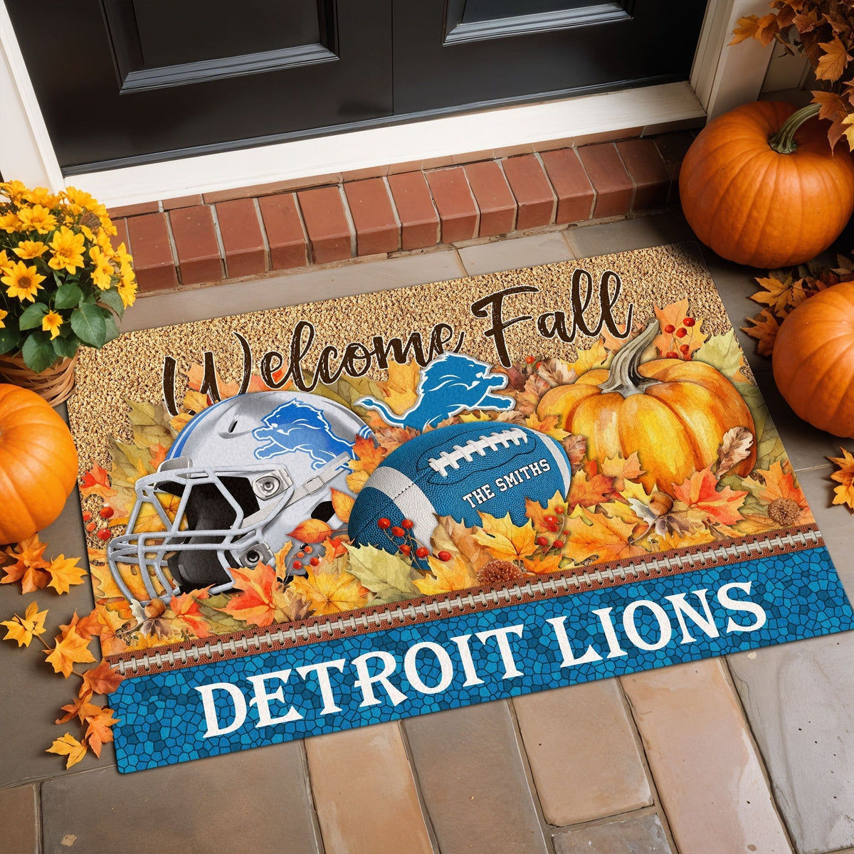 DET Doormat Custom Your Family Name And Choose Your Quotes, Sport Doormat, Sport Gifts For Fan