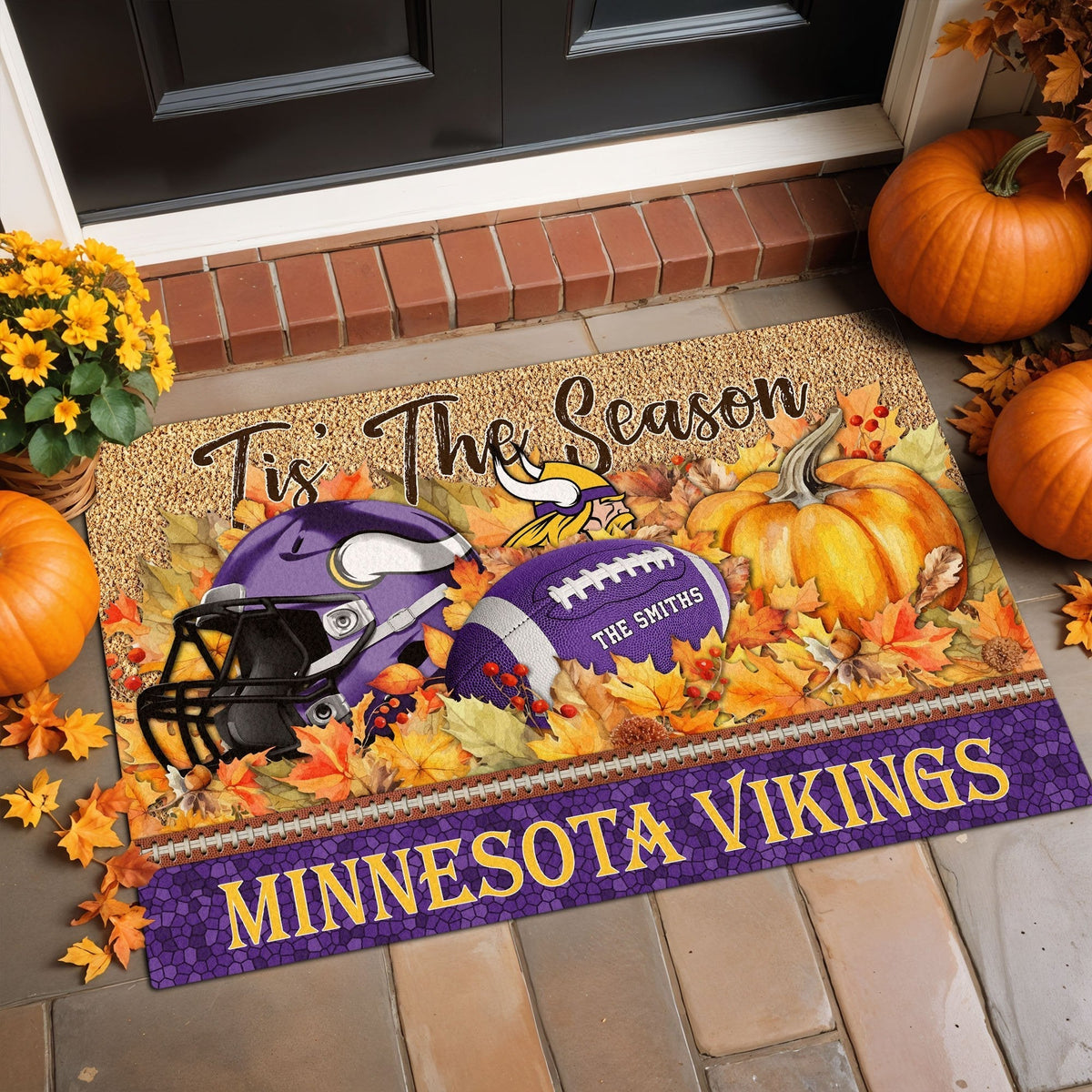 Minnesota Vikings Doormat Custom Your Family Name And Choose Your Quotes, Sport Doormat, Sport Gifts For Fan EHIVM-60421N