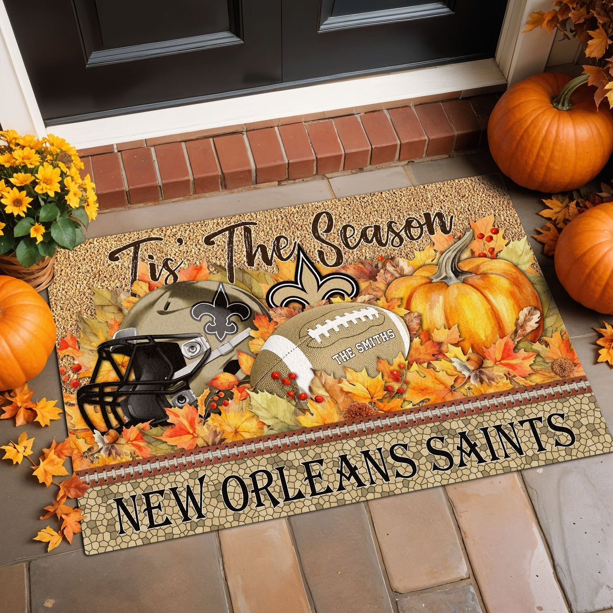 New Orleans Saints Doormat Custom Your Family Name And Choose Your Quotes, Sport Doormat, Sport Gifts For Fan EHIVM-60421N