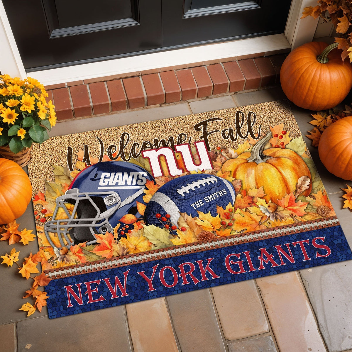 NYG Doormat Custom Your Family Name And Choose Your Quotes, Sport Doormat, Sport Gifts For Fan