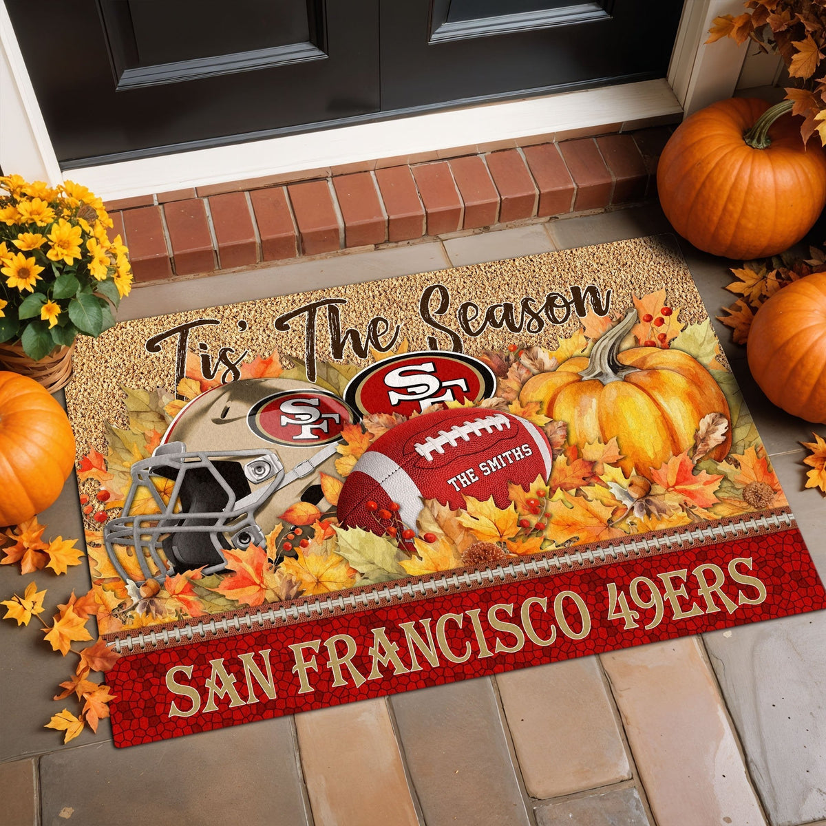 San Francisco 49ers Doormat Custom Your Family Name And Choose Your Quotes, Sport Doormat, Sport Gifts For Fan EHIVM-60421N