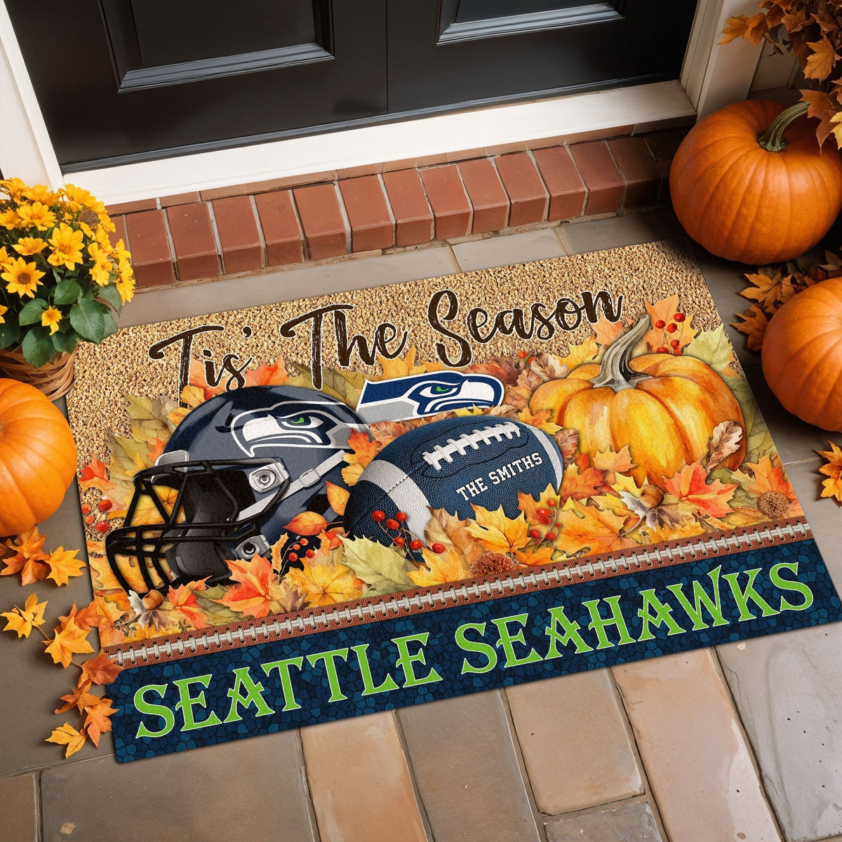 Seattle Seahawks Doormat Custom Your Family Name And Choose Your Quotes, Sport Doormat, Sport Gifts For Fan EHIVM-60421N