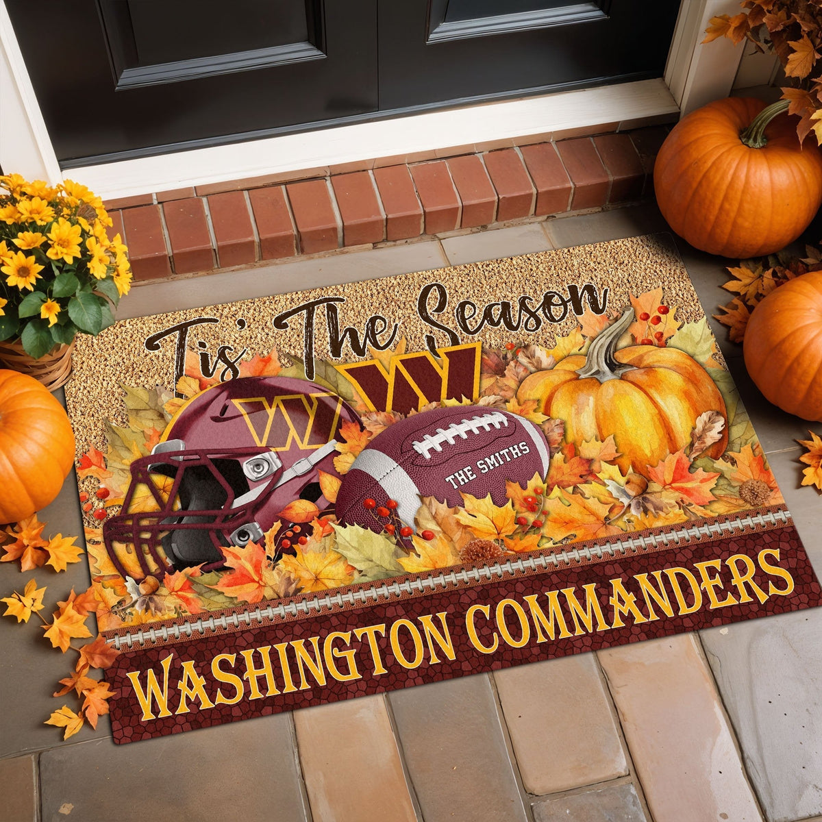 Washington Commanders Doormat Custom Your Family Name And Choose Your Quotes, Sport Doormat, Sport Gifts For Fan EHIVM-60421N