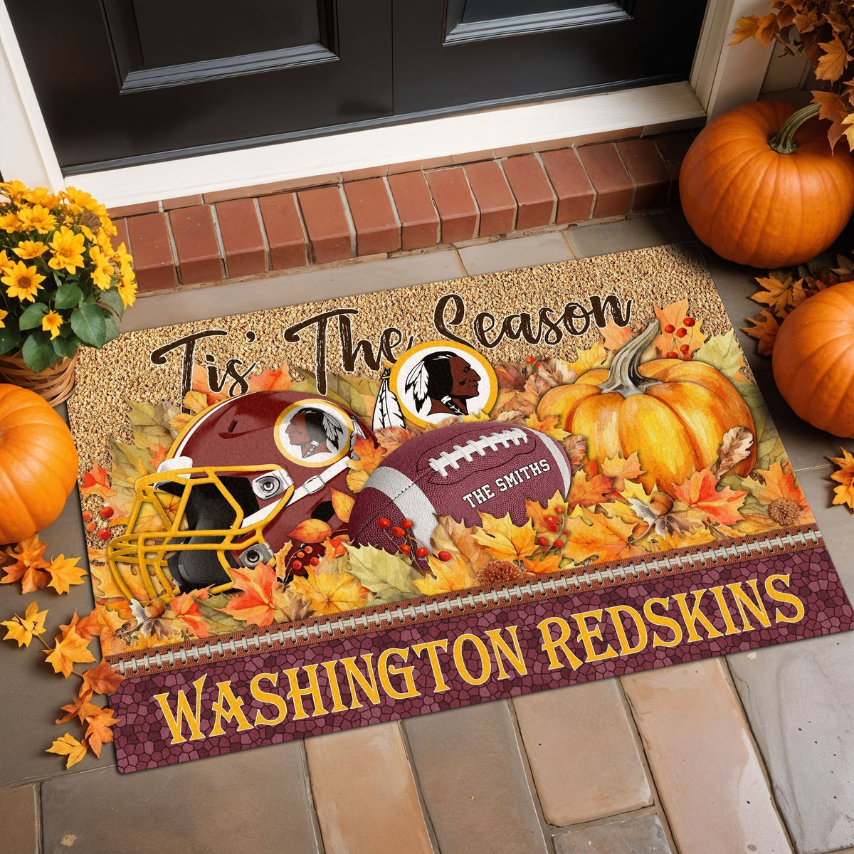 Washington Redskins Doormat Custom Your Family Name And Choose Your Quotes, Sport Doormat, Sport Gifts For Fan EHIVM-60421N