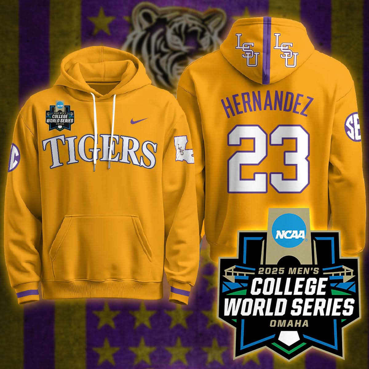 LSU 2025 World Series Limited Hoodie - Stitched
