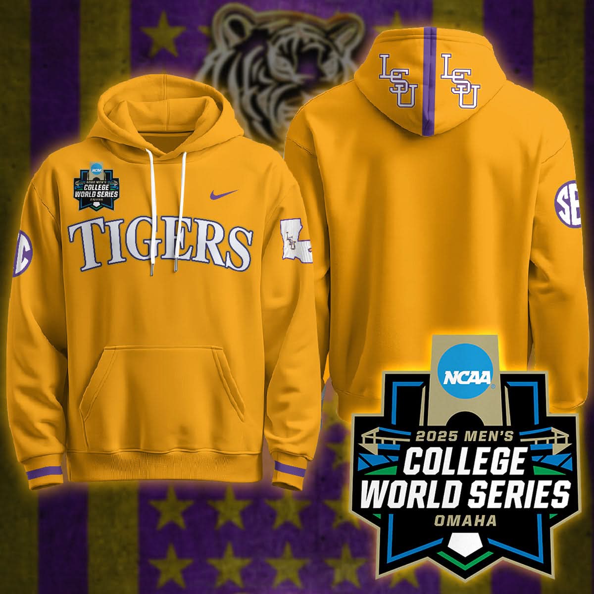 LSU 2025 World Series Limited Hoodie - Stitched