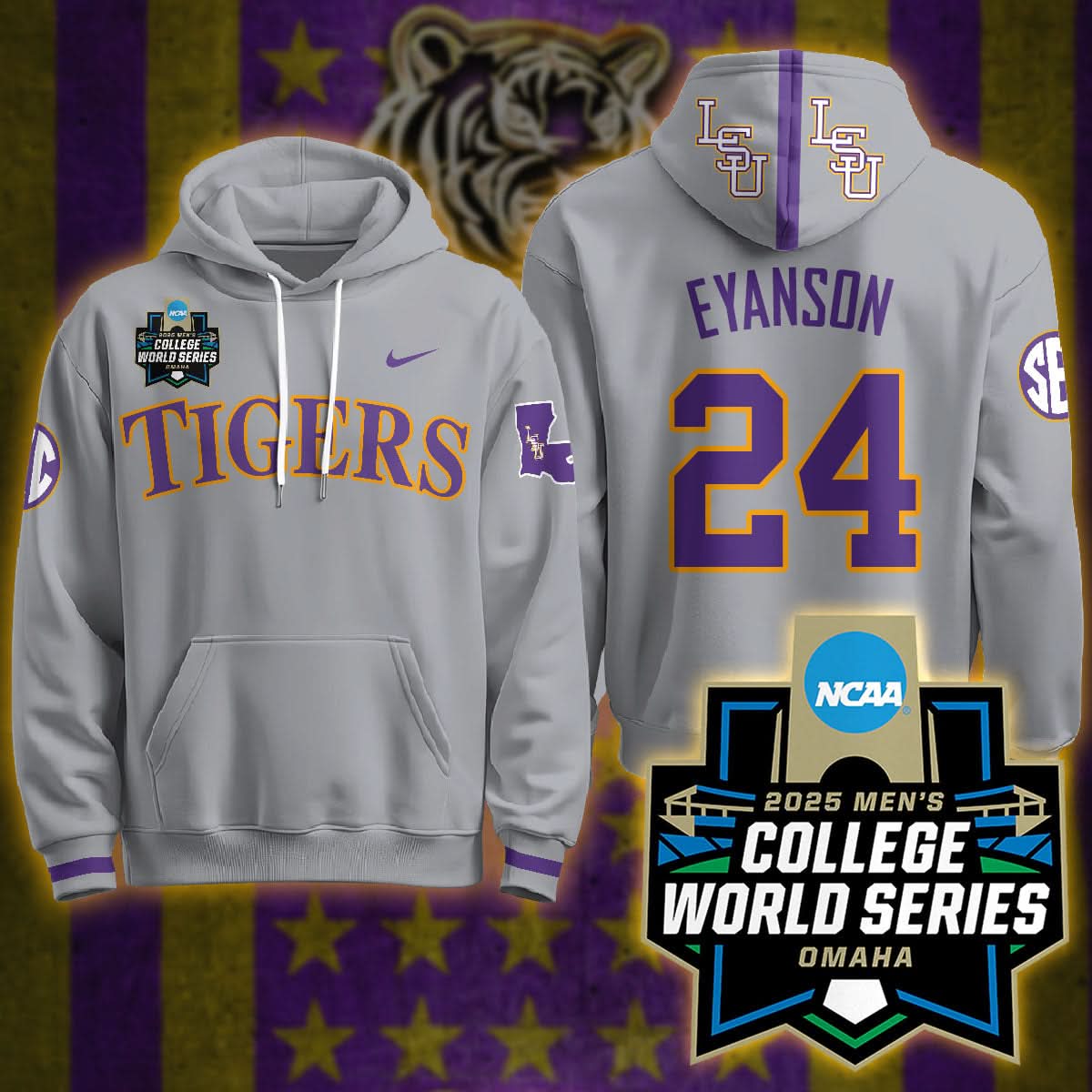 LSU 2025 World Series Limited Hoodie - Stitched