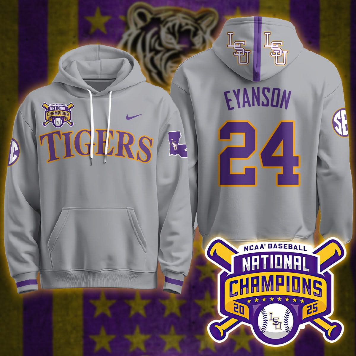 LSU 2025 World Series Champions Limited Hoodie - Stitched