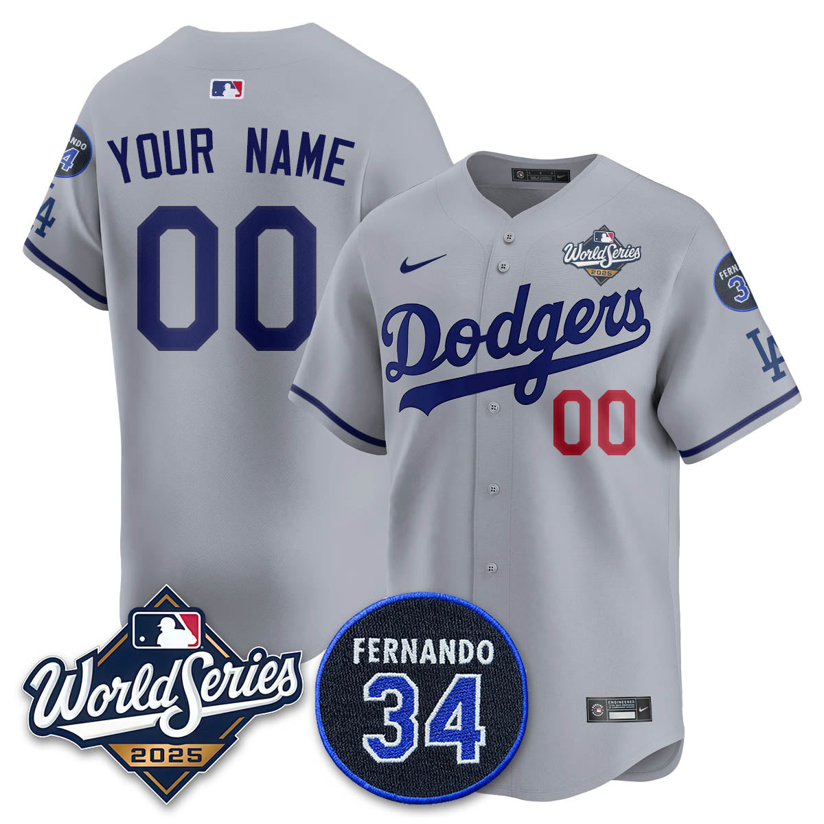 LAD 2025 National League Champions Custom Jersey - Stitched